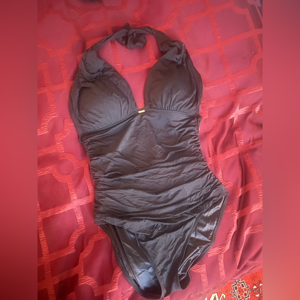 Victoria's Secret  Forever Sexy Halter Ruched One-Piece Swimsuit L